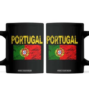 Portugal Flag Coffee Mug Retro Vintage Portuguese Flags Futebol TS10 Black Print Your Wear