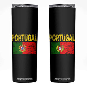 Portugal Flag Skinny Tumbler Retro Vintage Portuguese Flags Futebol TS10 Black Print Your Wear