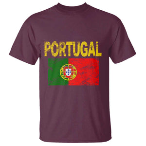 Portugal Flag T Shirt Retro Vintage Portuguese Flags Futebol TS10 Maroon Print Your Wear