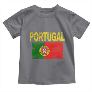 Portugal Flag Toddler T Shirt Retro Vintage Portuguese Flags Futebol TS10 Charcoal Print Your Wear