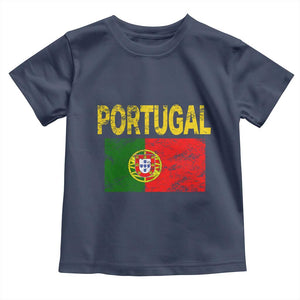 Portugal Flag Toddler T Shirt Retro Vintage Portuguese Flags Futebol TS10 Navy Print Your Wear