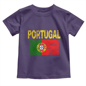 Portugal Flag Toddler T Shirt Retro Vintage Portuguese Flags Futebol TS10 Purple Print Your Wear