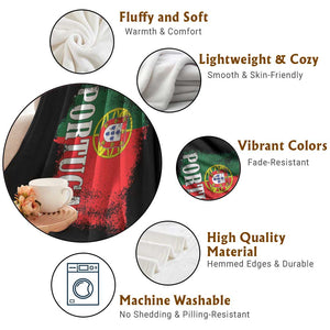 Portugal Flag Throw Blanket Retro Vintage Futebol Portuguese Flags TS10 Print Your Wear