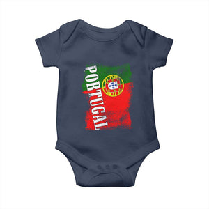 Portugal Flag Baby Onesie Retro Vintage Futebol Portuguese Flags TS10 Navy Print Your Wear