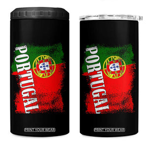 Portugal Flag 4 in 1 Can Cooler Tumbler Retro Vintage Futebol Portuguese Flags TS10 One Size: 16 oz Black Print Your Wear