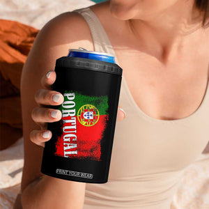 Portugal Flag 4 in 1 Can Cooler Tumbler Retro Vintage Futebol Portuguese Flags TS10 Print Your Wear