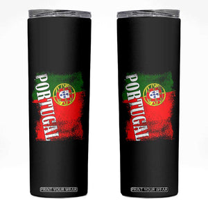 Portugal Flag Skinny Tumbler Retro Vintage Futebol Portuguese Flags TS10 Black Print Your Wear