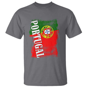 Portugal Flag T Shirt Retro Vintage Futebol Portuguese Flags TS10 Charcoal Print Your Wear