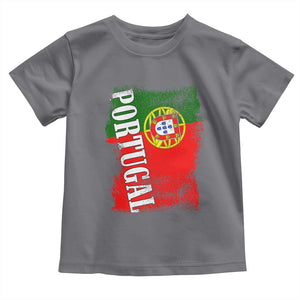 Portugal Flag Toddler T Shirt Retro Vintage Futebol Portuguese Flags TS10 Charcoal Print Your Wear