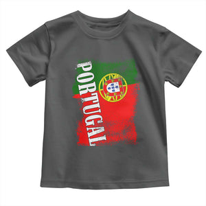 Portugal Flag Toddler T Shirt Retro Vintage Futebol Portuguese Flags TS10 Dark Heather Print Your Wear
