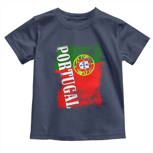 Portugal Flag Toddler T Shirt Retro Vintage Futebol Portuguese Flags TS10 Navy Print Your Wear
