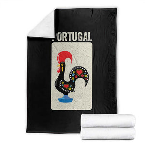 Portuguese Rooster Throw Blanket Galo de Barcelos Portugal Roots Pride Heritage Gift TS10 Black Print Your Wear