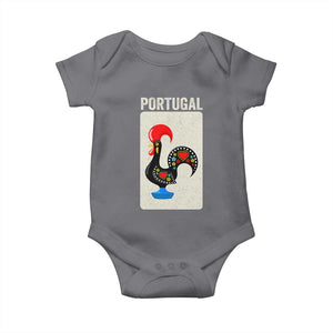 Portuguese Rooster Baby Onesie Galo de Barcelos Portugal Roots Pride Heritage Gift TS10 Charcoal Print Your Wear
