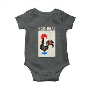 Portuguese Rooster Baby Onesie Galo de Barcelos Portugal Roots Pride Heritage Gift TS10 Dark Heather Print Your Wear