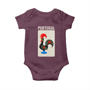 Portuguese Rooster Baby Onesie Galo de Barcelos Portugal Roots Pride Heritage Gift TS10 Maroon Print Your Wear