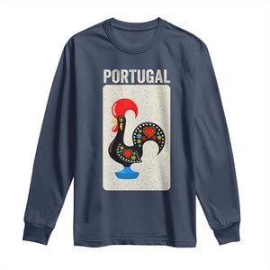Portuguese Rooster Long Sleeve Shirt Galo de Barcelos Portugal Roots Pride Heritage Gift TS10 Navy Print Your Wear