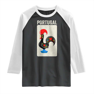 Portuguese Rooster Raglan Shirt Galo de Barcelos Portugal Roots Pride Heritage Gift TS10 Black White Print Your Wear