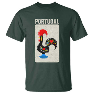 Portuguese Rooster T Shirt Galo de Barcelos Portugal Roots Pride Heritage Gift TS10 Dark Forest Green Print Your Wear