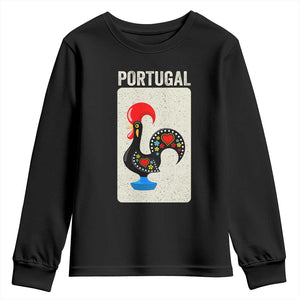 Portuguese Rooster Youth Sweatshirt Galo de Barcelos Portugal Roots Pride Heritage Gift TS10 Black Print Your Wear