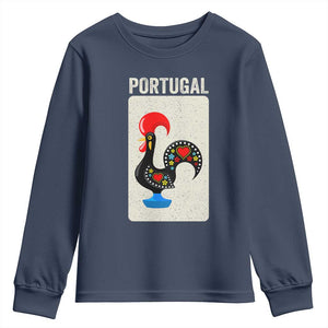 Portuguese Rooster Youth Sweatshirt Galo de Barcelos Portugal Roots Pride Heritage Gift TS10 Navy Print Your Wear