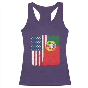 Portuguese American Flag Racerback Tank Top Retro Vintage USA Portugal Roots Heritage Pride TS10 Purple Print Your Wear