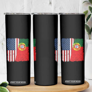 Portuguese American Flag Skinny Tumbler Retro Vintage USA Portugal Roots Heritage Pride TS10 Print Your Wear