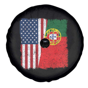 Portuguese American Flag Spare Tire Cover Retro Vintage USA Portugal Roots Heritage Pride TS10 Print Your Wear