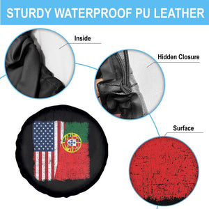 Portuguese American Flag Spare Tire Cover Retro Vintage USA Portugal Roots Heritage Pride TS10 Print Your Wear