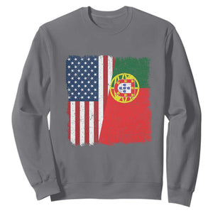 Portuguese American Flag Sweatshirt Retro Vintage USA Portugal Roots Heritage Pride TS10 Charcoal Print Your Wear