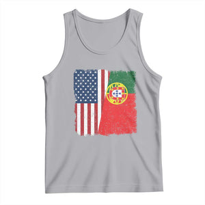 Portuguese American Flag Tank Top Retro Vintage USA Portugal Roots Heritage Pride TS10 Athletic Heather Print Your Wear