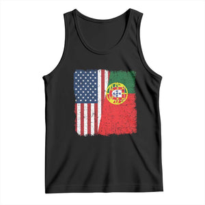 Portuguese American Flag Tank Top Retro Vintage USA Portugal Roots Heritage Pride TS10 Black Print Your Wear