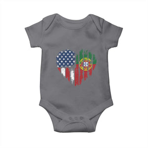 Half Portuguese American Flag Baby Onesie Portugal Roots USA Flag Immigrant Gifts TS10 Charcoal Print Your Wear