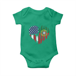 Half Portuguese American Flag Baby Onesie Portugal Roots USA Flag Immigrant Gifts TS10 Irish Green Print Your Wear