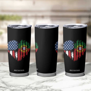 Half Portuguese American Flag Tumbler Cup Portugal Roots USA Flag Immigrant Gifts TS10 Print Your Wear