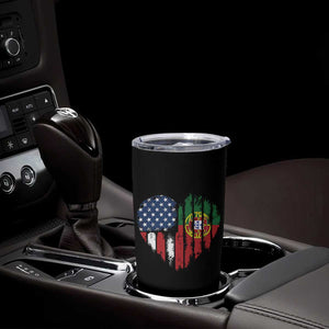 Half Portuguese American Flag Tumbler Cup Portugal Roots USA Flag Immigrant Gifts TS10 Print Your Wear
