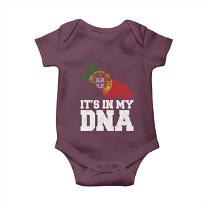 Its in My DNA Portugal Baby Onesie Portuguese Flag Portugal Boy Girl Gift TS10 Maroon Print Your Wear