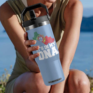 Its in My DNA Portugal Flip Straw Tumbler Portuguese Flag Portugal Boy Girl Gift TS10 One Size: 30 oz Light Blue Print Your Wear