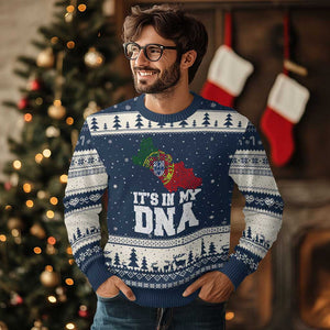 Its in My DNA Portugal Ugly Christmas Sweater Portuguese Flag Portugal Boy Girl Gift TS10 Navy Beige Print Your Wear
