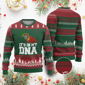 Its in My DNA Portugal Ugly Christmas Sweater Portuguese Flag Portugal Boy Girl Gift TS10 Red Green Print Your Wear
