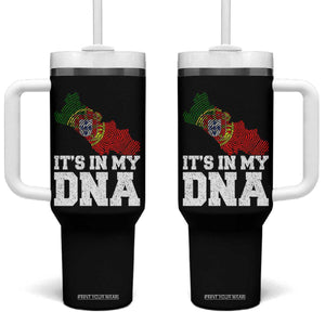 Its in My DNA Portugal Tumbler With Handle Portuguese Flag Portugal Boy Girl Gift TS10 One Size: 40 oz Black Print Your Wear