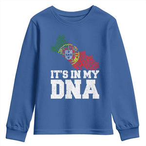 Its in My DNA Portugal Youth Sweatshirt Portuguese Flag Portugal Boy Girl Gift TS10 Royal Blue Print Your Wear