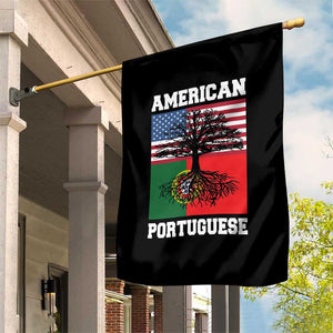 American Grown Portuguese Roots Garden Flag Distressed Tree Portugal USA Flag TS10 Print Your Wear