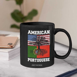 American Grown Portuguese Roots Coffee Mug Distressed Tree Portugal USA Flag TS10 Print Your Wear