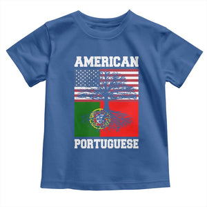 American Grown Portuguese Roots Toddler T Shirt Distressed Tree Portugal USA Flag TS10 Royal Blue Print Your Wear