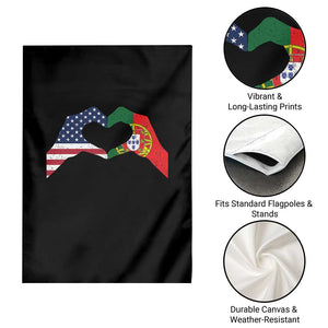 Portuguese American Flag Garden Flag Vintage Portugal USA Flag Heart TS10 Print Your Wear