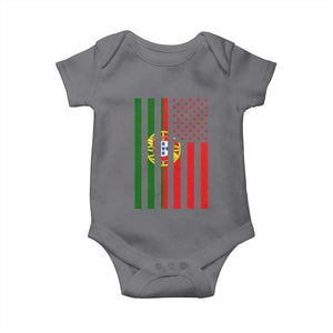Portuguese Flag Baby Onesie Vintage USA Flag Portugal Pride Gifts TS10 Charcoal Print Your Wear