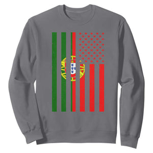 Portuguese Flag Sweatshirt Vintage USA Flag Portugal Pride Gifts TS10 Charcoal Print Your Wear