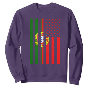 Portuguese Flag Sweatshirt Vintage USA Flag Portugal Pride Gifts TS10 Purple Print Your Wear