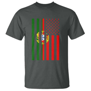Portuguese Flag T Shirt Vintage USA Flag Portugal Pride Gifts TS10 Dark Heather Print Your Wear