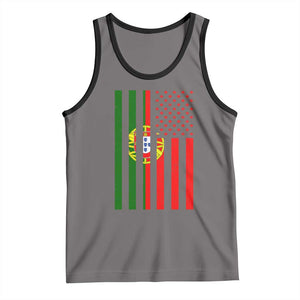 Portuguese Flag Tank Top Vintage USA Flag Portugal Pride Gifts TS10 Deep Heather Black Print Your Wear